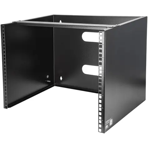 StarTech nástěnný rack 8U černý / Nástěnný rack / nosnost 36,3 kg / 500×349×362 mm / ocel