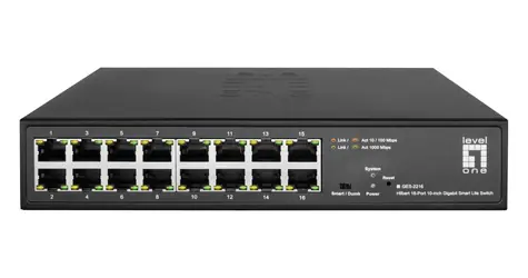 LevelOne Hilbert GES-2216 černá / Switch / 16x Gigabit / 10