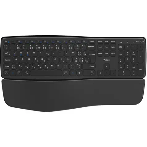 YENKEE YKB 2100 CSBK WL SWIFT černá / bezdrátová klávesnice / ergonomická / 2.4 GHz + Bluetooth 5.0 / USB-C