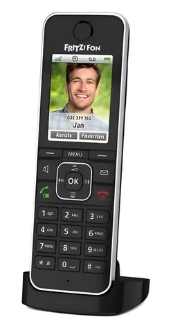 FRITZ!Fon C6 černá / DECT telefon / barevný displej / handsfree / záznamník