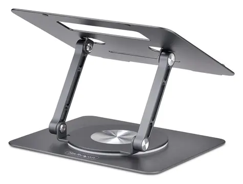 StarTech Otočný stojan na notebook stříbrná / Stojan na notebook / 360° otočná základna / hliník / nosnost 5 kg