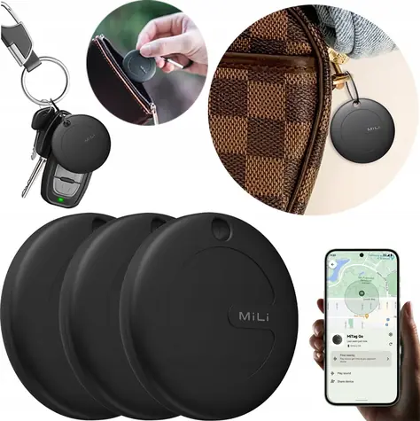 MiLi MiTag černá 3 ks / Bluetooth lokalizační čip / IPX67 / Google Find My Device