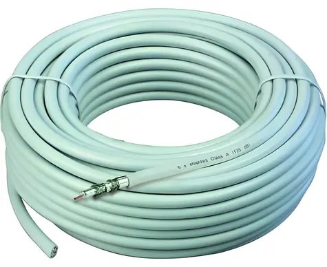 Schwaiger anténní koaxiální kabel 25 m bílá / Anténní kabel / 135 dB / 75 Ohm / 4x stínění