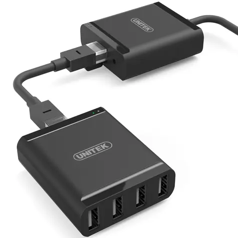 Unitek Prodlužovač USB po UTP / Síťový adaptér / USB / RJ45 / až 4 zařízení