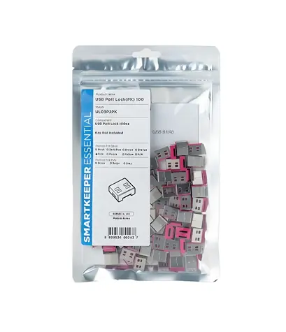 SmartKeeper Basic Blokátor portů USB-A růžová / Blokátor portů / 100 ks