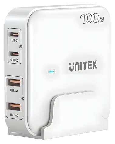 Unitek P1229AWH01-EU bílá / Nabíječka / GaN / 100W / 2x USB-C / 2x USB-A