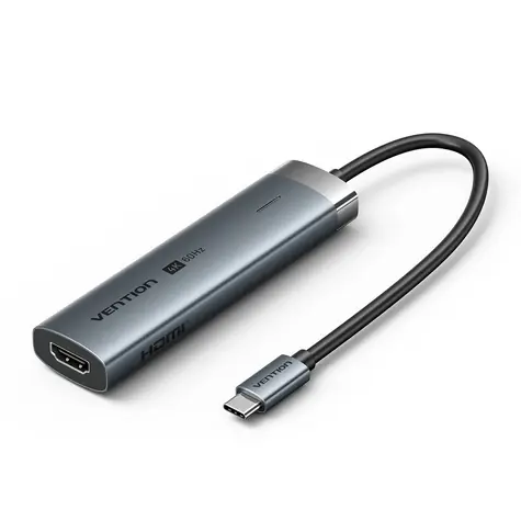 Vention USB-C hub 5v1 šedá / USB hub / HDMI 4K/60Hz / 100W PD / 5 Gbps / 3x USB-A + 1x USB-C