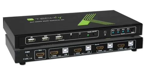 Intellinet KVM přepínač HDMI 4:1 černá / KVM přepínač / 4K 60Hz / 3x USB 2.0 / dálkové ovládání