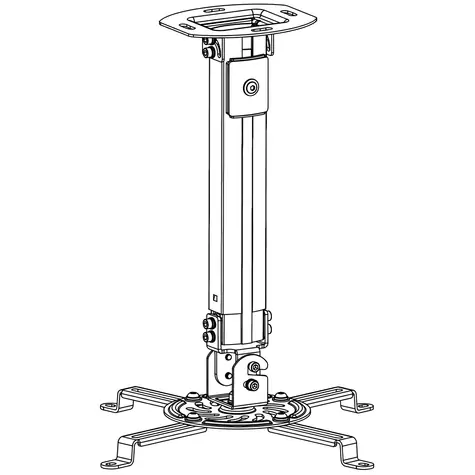 Techly Stropní držák pro projektor stříbrná / Držák pro projektor / 54,5-90 cm / nosnost 13,5 kg / otočný 360°