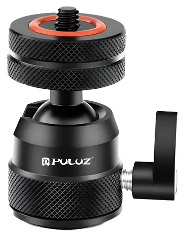 PULUZ PU1057B černá / Kulová hlava adaptéru pro stativ / závit 1/4