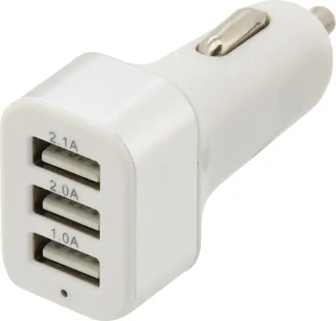Compass zástrčka do autozásuvky 3x USB bílá / Nabíjecí adaptér / 12/24 V / 3x USB / 5V 2100 mA