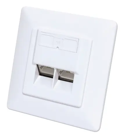 Intellinet Cat6 10G STP bílá / Síťová zásuvka pod omítku / 2x RJ-45 / 250 MHz / stíněná