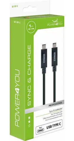Schwaiger USB-C - USB-C černý / Datový kabel / USB 3.2 Gen 2 / 10 Gbit/s / 1 m
