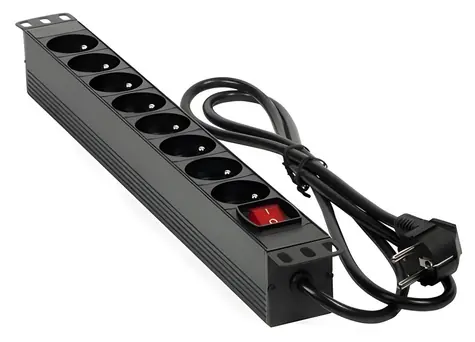 MHPower PDU-FR4K8 černá / Rozvodný panel / 19