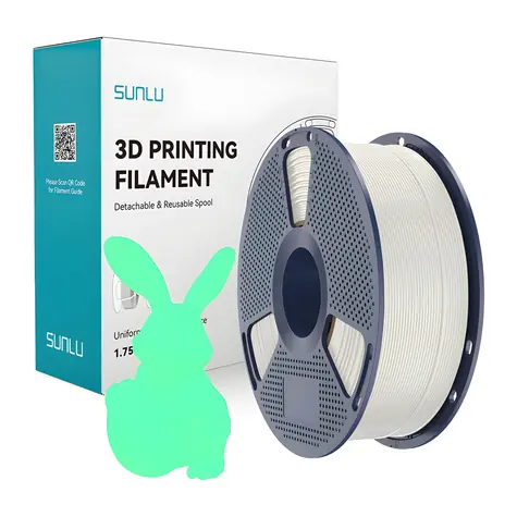 Sunlu PLA Glow W-G bílo-zelená / Filament / svítící ve tmě / průměr 1,75 mm / 1 kg