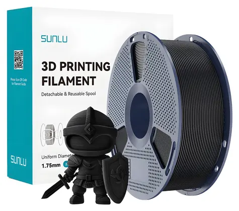 Sunlu PLA+ černá / Filament / PLA / 1,75 mm / 1 kg