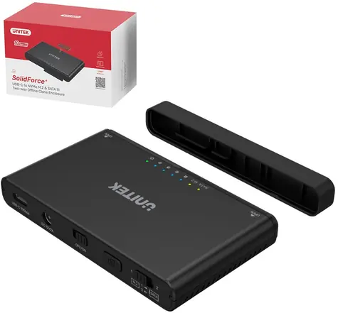 Unitek S1222A černá / Externí box pro M.2 NVMe a 2,5