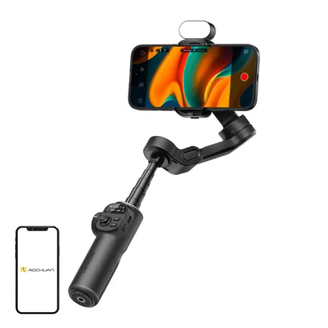 AOCHUAN X2 černý / Stabilizátor / 3osý / Výsuvné rameno 200 mm / 4 režimy natáčení / RGB osvětlení