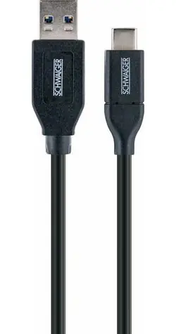 Schwaiger USB-A - USB-C kabel černá / Datový kabel / USB 3.2 Gen 2 / 5 Gbit/s / 0,15 m