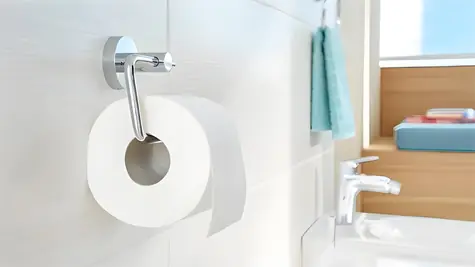 Tesa SMOOZ držák toaletního papíru bez víka stříbrná / Držák toaletního papíru / kov / chrom / bez vrtání