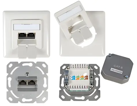 EFB bílá / Datová zásuvka / Cat6 / 2xRJ45 / pod omítku / 250 MHz