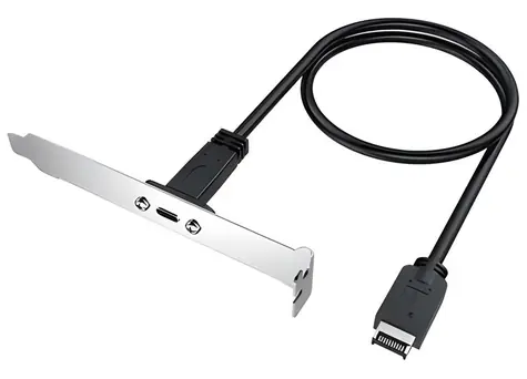 GrauGear G-AD-ETC-10G / Prodlužovací kabel / USB Type-E na USB-C / USB 3.2 Gen 2 10 Gbps / 0,5 m / S PCI destičkou