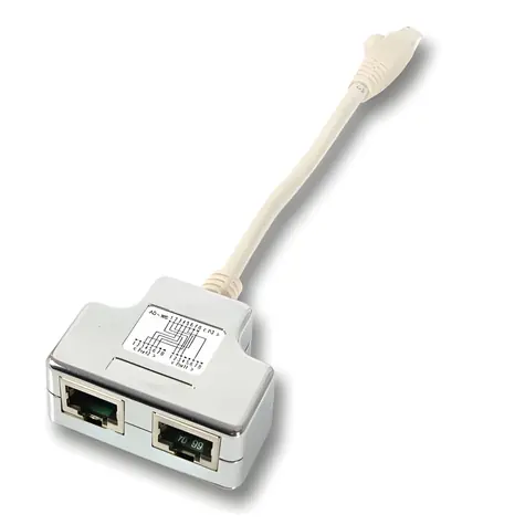 EFB T-adaptér Cat.6 2x RJ-45 bílý / Adaptér / 0,15 m / 0,1 Gbit/s