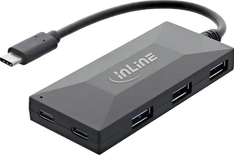 InLine Hub 35398 černá / USB hub / 2x USB-C / 3x USB-A 3.2 Gen1