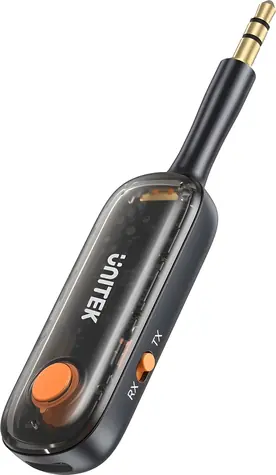 Unitek B1111A01 černá / Bluetooth adaptér / 2v1 vysílač/přijímač / Bluetooth 5.3 / dosah 10 m