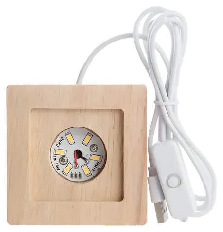 xTool LED podstavec pro kostku K9 / Podstavec / Dřevo / 8 x 5 cm / USB / Teplé podsvícení