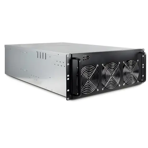 Inter-Tech 4W2 černá / Serverová skříň / 4U / ATX / hloubka 635mm / 6x 120mm ventilátory