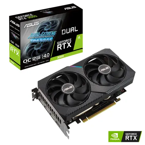 ASUS Dual GeForce RTX 3060 V2 OC 12GB / Grafická karta / GDDR6 / 192-bit / 1x HDMI + 3x DP