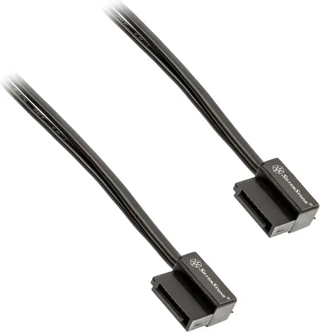 SilverStone SST-CP11B-300 černá / SATA kabel / 90° zahnutý konektor / 30 cm / SATA III 6 Gbit/s