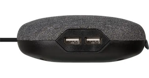 Brennenstuhl estilo antracitová/černá / Nabíjecí stanice s textilním povrchem / 2x USB-A / 1x zásuvka 230V / 3 m
