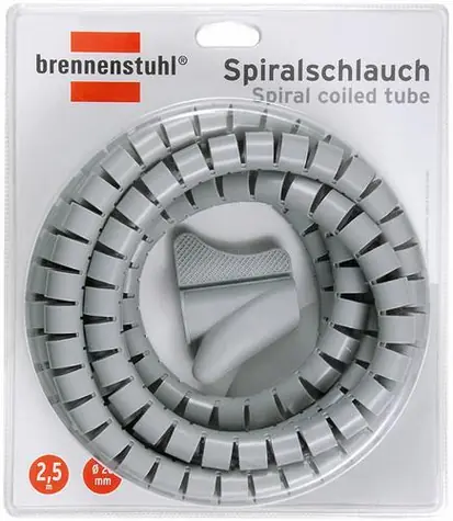 Brennenstuhl Spirální hadice na kabely šedá / Spirální hadice / O 20 mm / 2,5 m