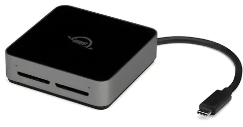 OWC Atlas Dual SD Card Reader hliníková / Čtečka paměťových karet / USB-C 3.2 Gen 2 / SDHC/SDXC/UHS-II