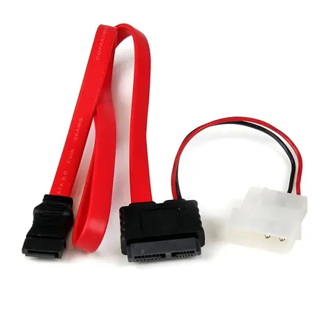StarTech Adaptér SATA Slimline na SATA a Molex (LP4) červená / Adaptér / 91,4 cm / 6 Gbit/s