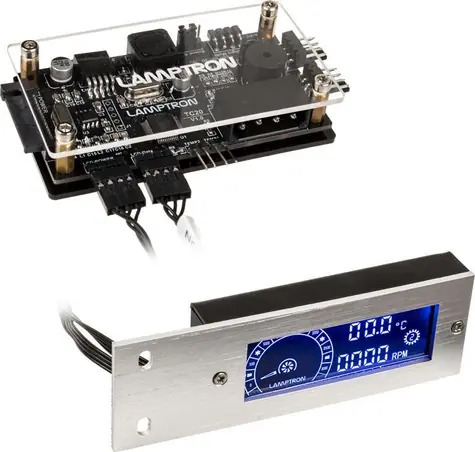 Lamptron TC20 stříbrná / Regulátor otáček ventilátorů a RGB LED / PCI slot / 1 kanál