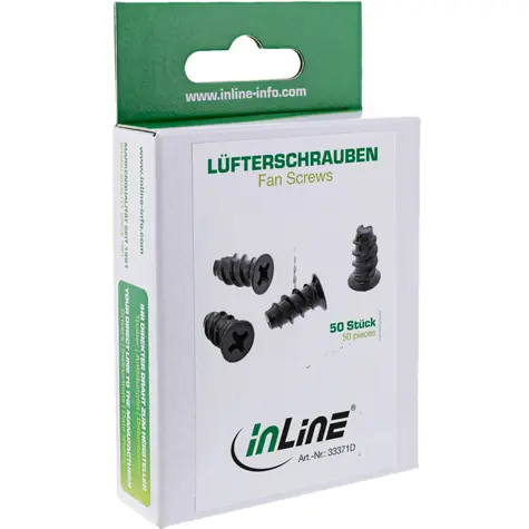 InLine Šrouby pro ventilátory černé / Šrouby / 50 ks / 5 mm