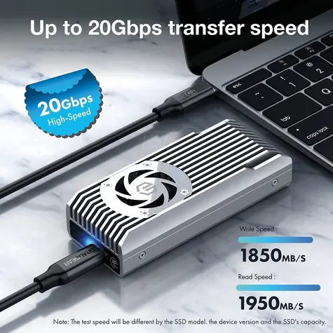 GrauGear G-M206-20G-F / Externí rámeček SSD / M.2 NVMe / USB-C 3.2 Gen2x2 / 20 Gbit/s