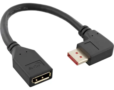 InLine DisplayPort adaptérový kabel lomený černá / Kabel / 8K4K / 120 Hz / 0,15 m