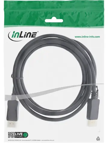 InLine DisplayPort kabel 8K černá / Kabel / DisplayPort - DisplayPort / 120 Hz / 7680 × 4320 px / 5 m