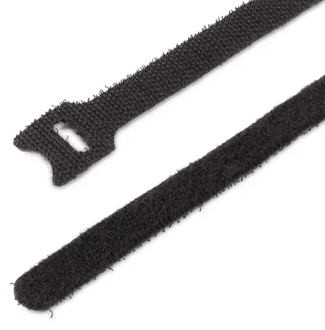 StarTech Stahovací pásky Hook & Loop černé 50 ks / Stahovací páska / Nylon / opakovaně použitelná / 150 x 12 mm