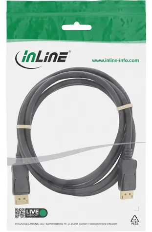 InLine DisplayPort kabel černá / Kabel DisplayPort / DisplayPort (M) - DisplayPort (M) / 4K UHD / 2 m