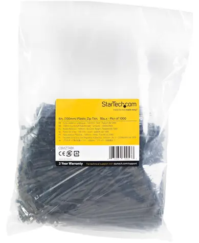 StarTech Stahovací pásky nylonové černé / Stahovací páska / 3x100 mm / 1000 ks / uvolnitelná