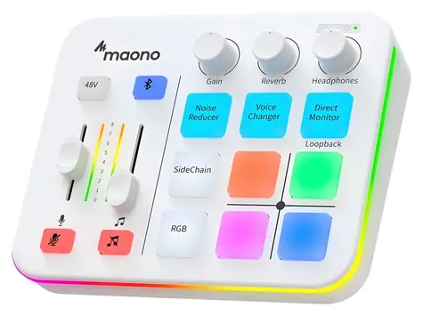 Maono G1 Neo bílá / Externí zvuková karta / USB-C / XLR / BT 4.2 / 3.5 mm / RGB