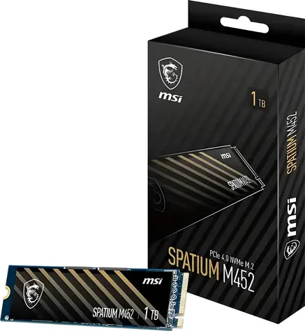 MSI Spatium M452 1TB / M.2 2280 / PCIe Gen4 x4 / 3D NAND / R: 3600MBps / W: 3100MBps / 5y