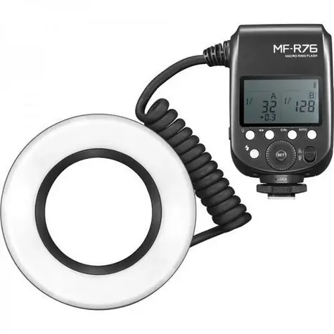 Godox MF-R76 / Makro kruhový blesk / 2 hlavy / 1/1-1/128 / Li-ion baterie