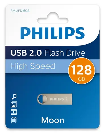 Philips Moon Vintage 128GB stříbrná / Flash disk / USB 2.0 / čtení 20 MB/s / zápis 10 MB/s
