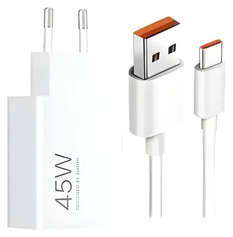 Xiaomi MDY-17-EF bílá / Cestovní nabíječka / USB-A / 45W / kabel USB-C 6A / Bulk